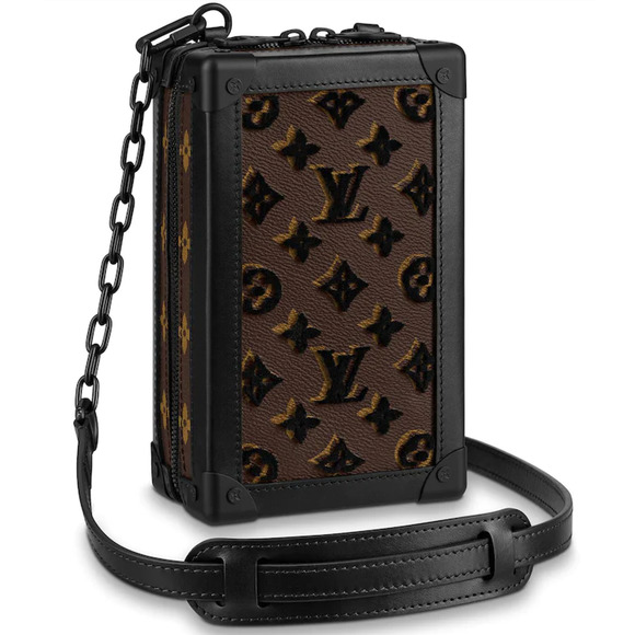 Louis Vuitton Vertical Soft Trunk Monogram Tuffetage Black Velvet Crossbody Bag - Picture 1 of 12